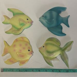 Vintage MCM Fish Wall Decor Kissing Fish Cute New 5in 4 Pieces